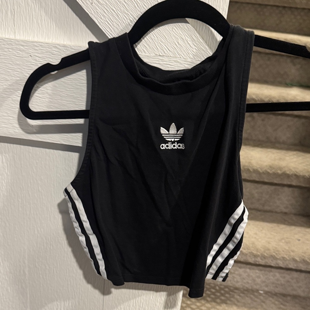 Adidas Black Tank with White Accents